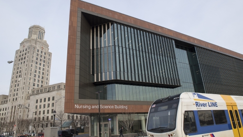 Nursing and Science Building with RiverLine light rail