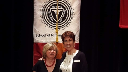 Jean & Linda pose for photo